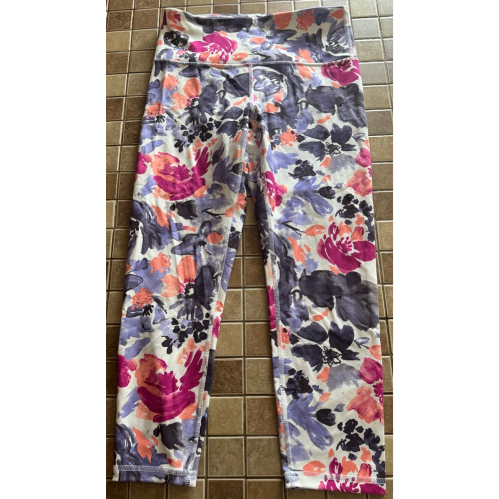 Women's Balance Collection Floral Leggings Pink/Purple/Gray Size M